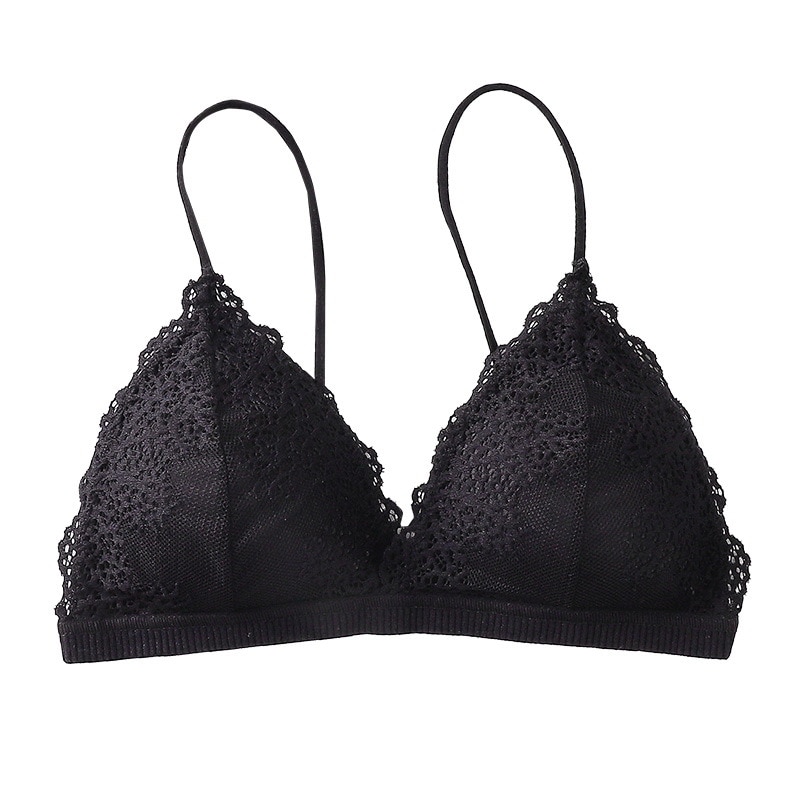 lady lace back wrapped chest with padding render proof that wipe a bosom exposed v-neck condole spaghetti straps bra female vest