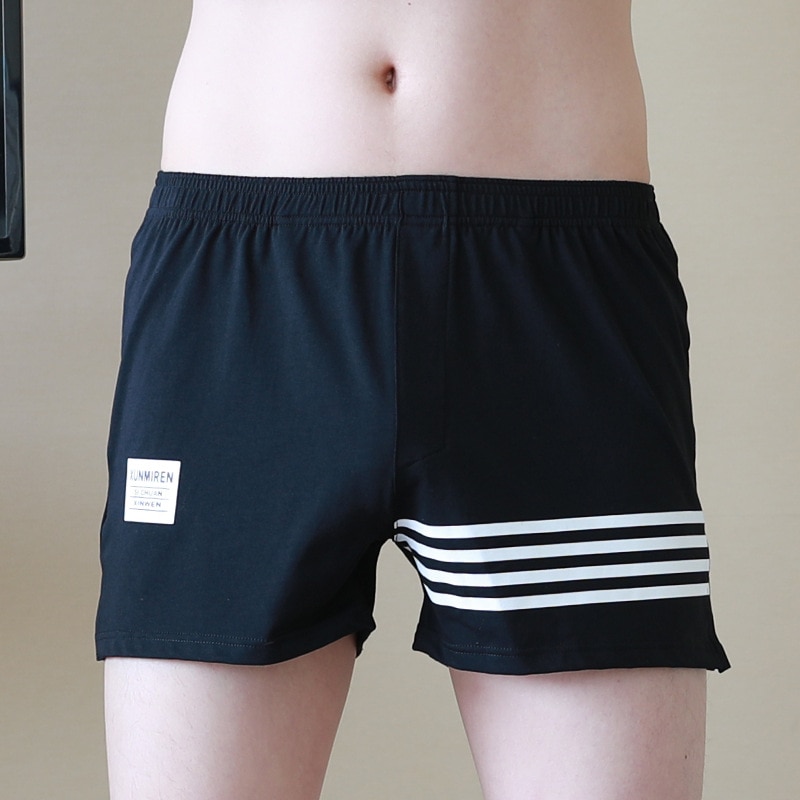 Young Cotton Solid Color Boxer Shorts for Men Loose Underwear Medium Waist Lingerie Student Sports Panties Breathable Trunks New
