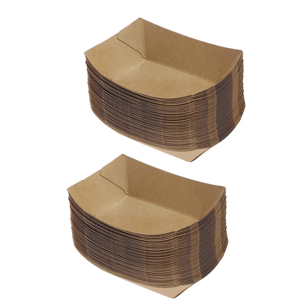 Kraft Paper Snack Plates Party Gathering Food Tray Severing Storage Holder Condiment Serving