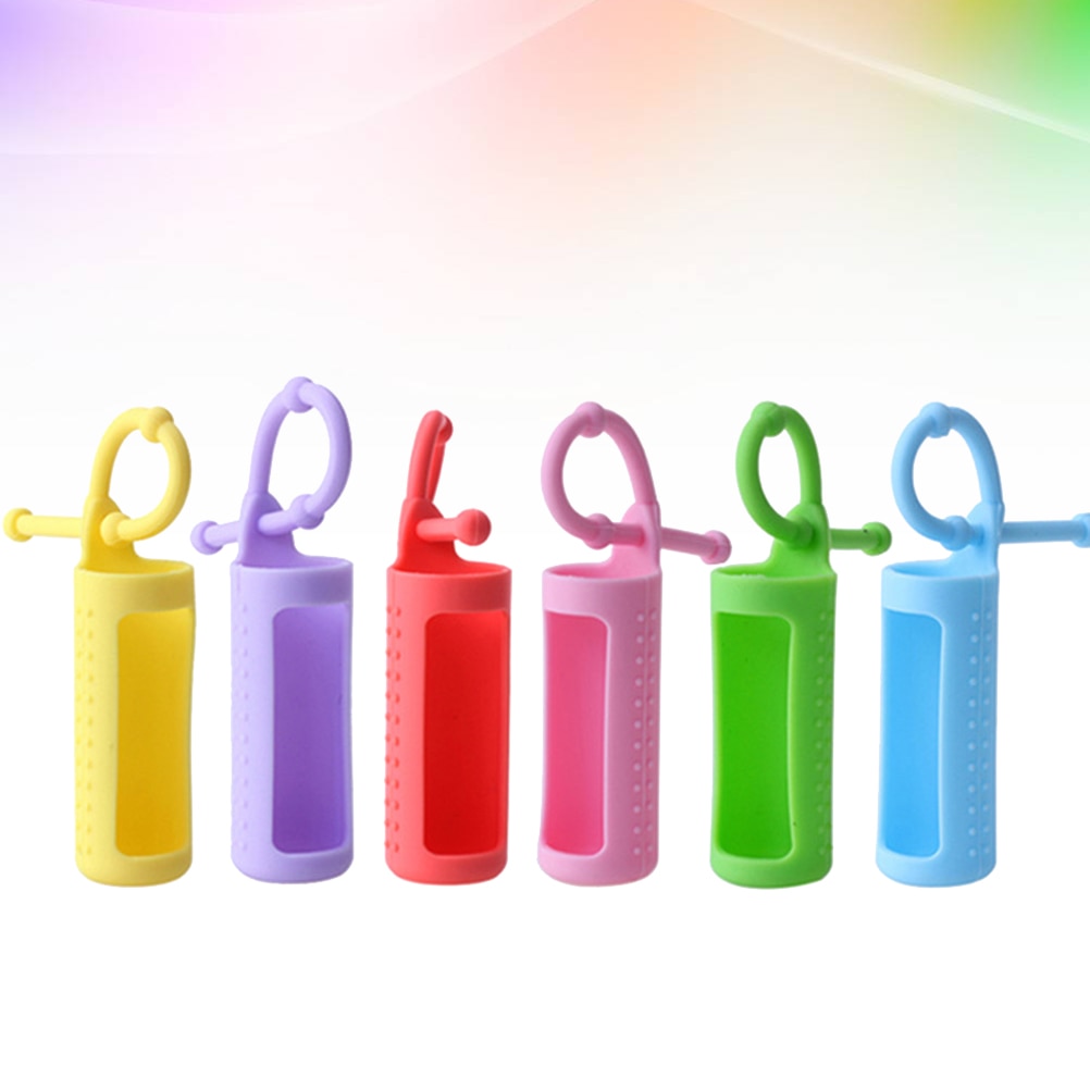 6pcs 10ML Roller Bottle Holder Sleeve Essential Oil Carrying Case Silicone Essential Oil Bottle Case Protective Cover