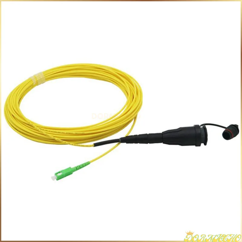 Mini SC/APC IP67 Waterproof Optitap Fiber Optic Patch Cord Single Mode Simplex 3.0mm Yellow Lszh Jacket Cable 10 PCS