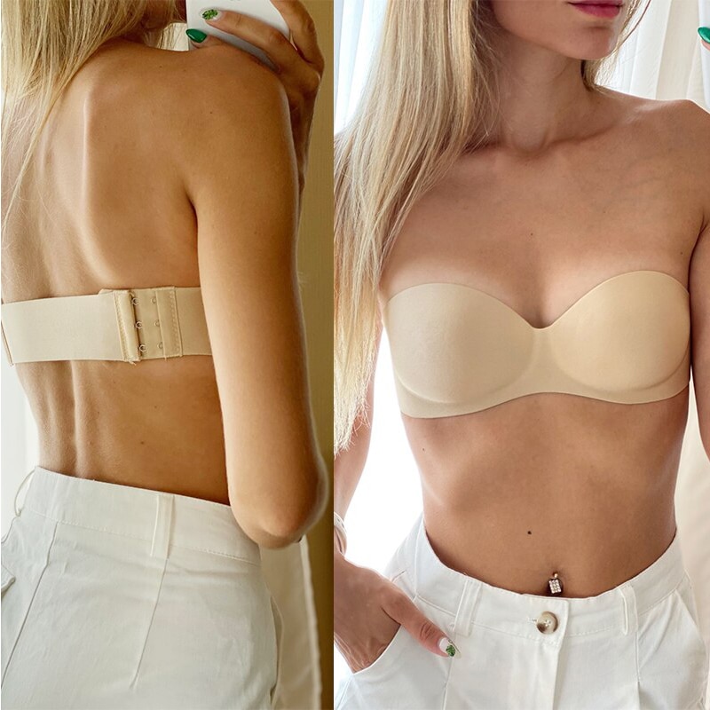 Women's Bras Seamless Lingerie Push Up Underwear Wireless Solid Color Tube Top Strapless Thin Women Sexy Bra Comfy Bralette