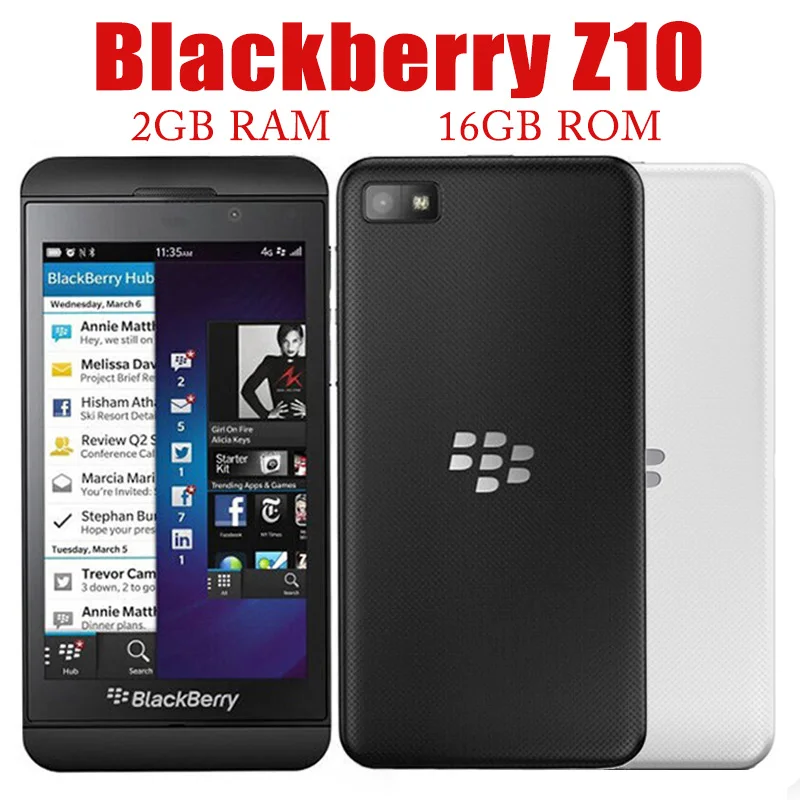 Original Unlocked BlackBerry Z10 Cell Phone 2GB RAM 16GB ROM Mobile 8MP Camera Smartphone Bluetooth Touch Screen BlackBerry OS