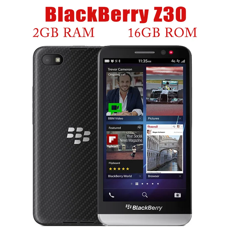 Original Unlocked BlackBerry Z30 Cell Phone Dual Snapdragon 8 MP 5.0" 2GB RAM 16GB ROM Smartphone Mobile Bluetooth Touch Sc