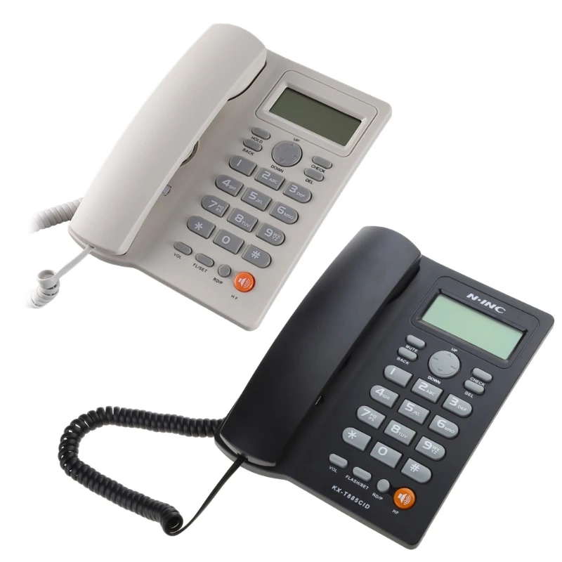 Corded Landline Phone Big Button Household Hotel Business Desktop Landline Telephone with LCD Display KX-T2025
