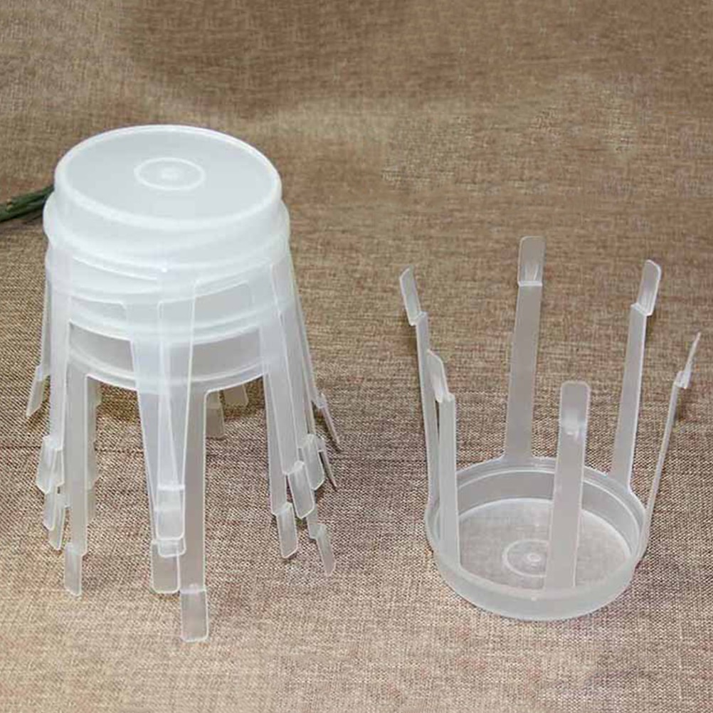 10pcs Creative Plastic Plastic Bouquet Base Plastic Flower Stabilizer Wedding Party Ornaments Cartoon Bouquet Packaging