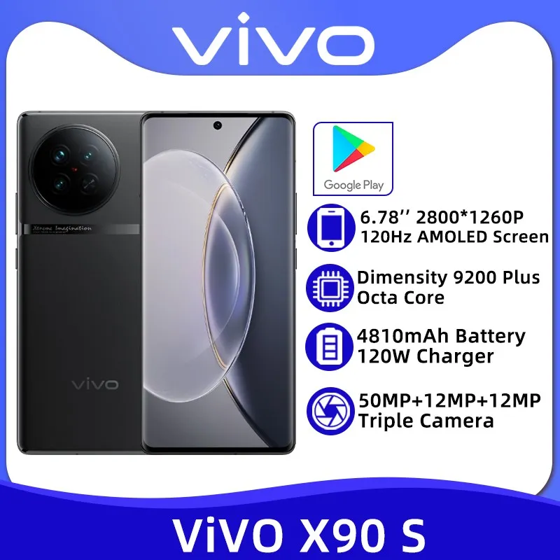 VIVO X90 S 5G Dimensity 9200 Plus Octa Core 6.78'' 120Hz AMOLED Screen 50MP Triple Camera 4810mAh Battery 120W Charger