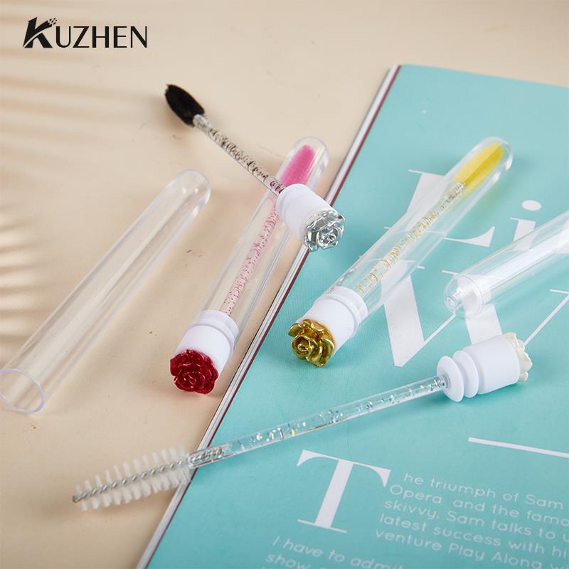 1Pcs Reusable Rose Eyelash Brush Empty Tube for Eyelash Extension Replaceable Mascara Wands Eyebrow Brush Applicator Dust-proof