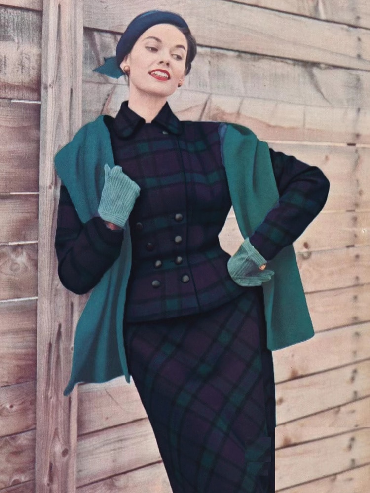Runway Designer Spring Autumn New High Quality Button Suit Tops Slim Fitting Skirt Party Casual Elegant Chic Plaid Women's 