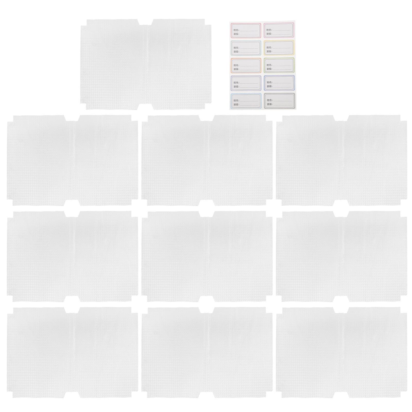 10 Pcs Self-adhesive Book Cover Transparent Card Protector Sleeves Plastic Clear Textbook Protective Covers Film