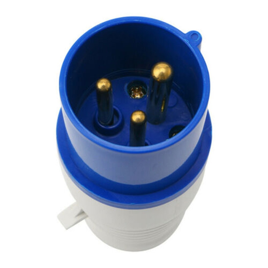 240V 16A 3 PIN BLUE SITE INDUSTRIAL PLUGS & SOCKETS MALE/FEMALE IP44 2P + EARTH For Site Work, Workshops And Warehouse Units