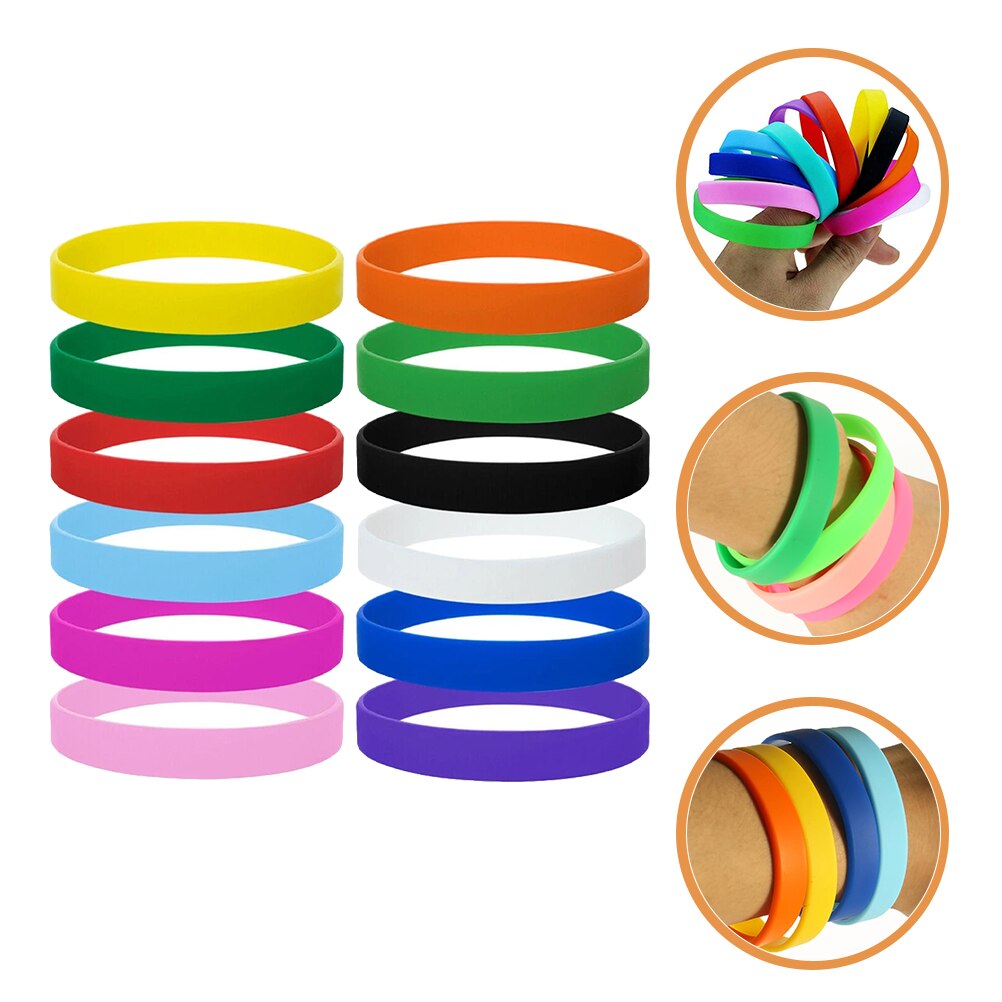 12 Pcs Kids Bracelet Party Rubber Bracelets Fluorescent Silicone Silica Gel Kids Child