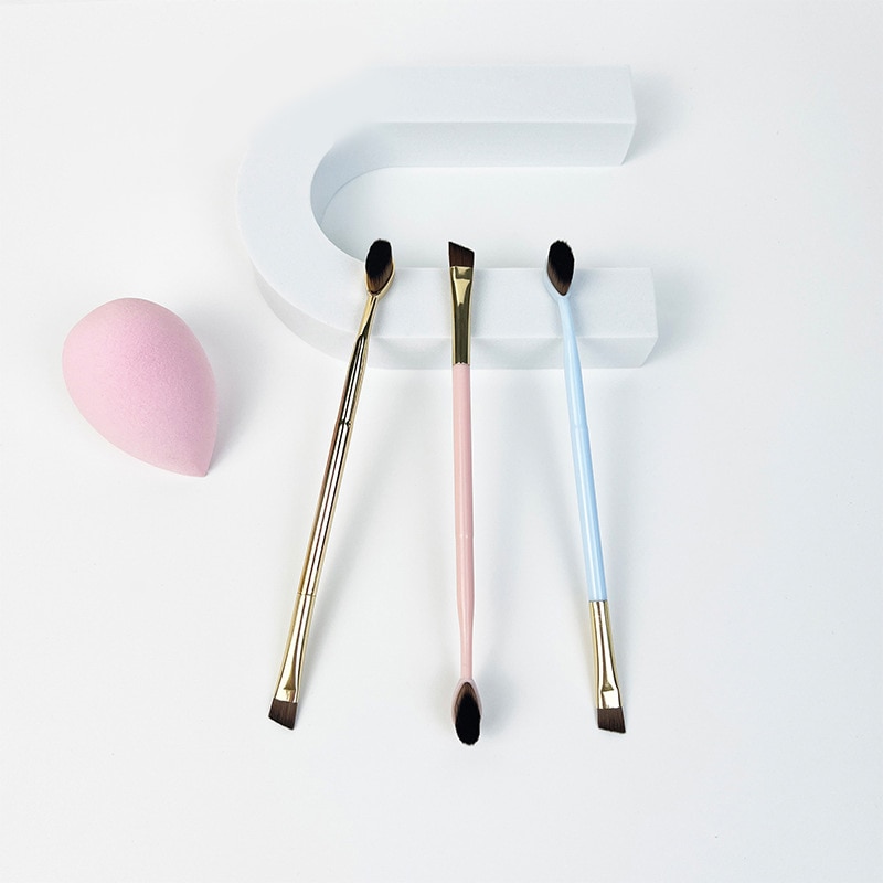 Double-ended Makeup Brush Soft Artificial Fiber Eyeshadow Eyeliner Eyebrow Nose Contour Brushes Multifunctional Makeup Tool
