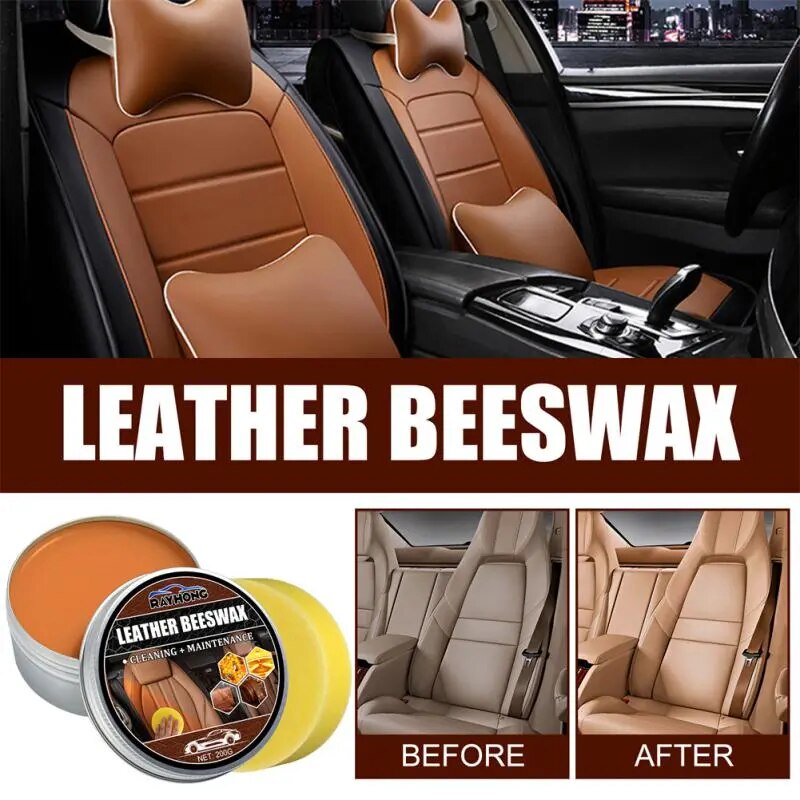 Car Leather Care Wax Non-toxic Brightening Universal Water Proof Cleaning Car Beauty Suit Car Maintenance Wax No Residue