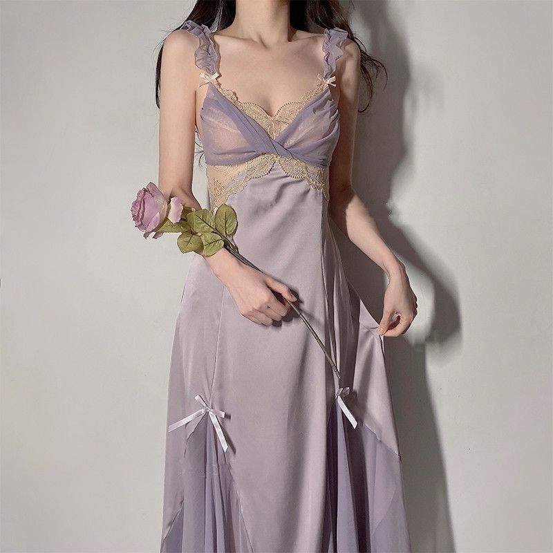 Pajamas Women's Sleepwear Dress Long Sleeve Palace Style Nightdress White Round Neck Maxi Dress Loungewear for Women Nighty