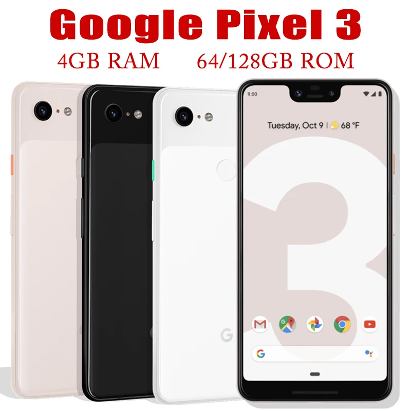 Google Pixel 3 Qualcomm 845 LTE 5.5" Screen Smartphone 4GB RAM 64GB/128GB ROM Cell Phone Dual Camera Unlocked Original Mobi