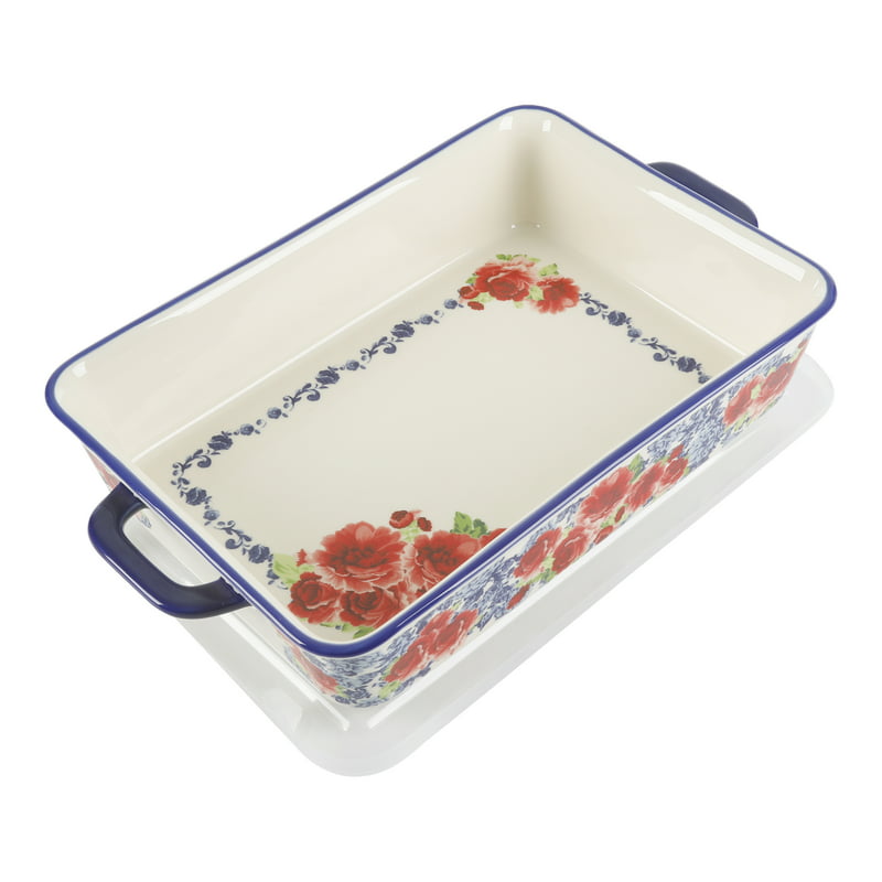 Floral Ceramic Baker with Lid