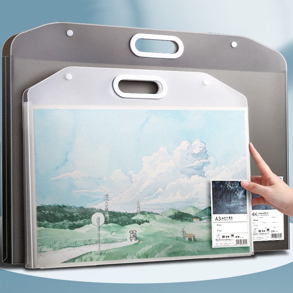 High-capacity Sketch Paper Storage Bag With Handle Waterproof Painting Paper Bag Oversize Macaron Color Art Painting Folder