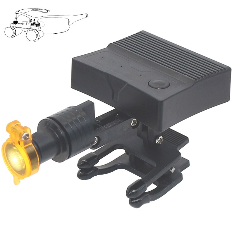 5W Wireless LED Dental Headlight with Clip Yellow Filter Box LED Dentist Surgery Head Lamp for Dental Loupes