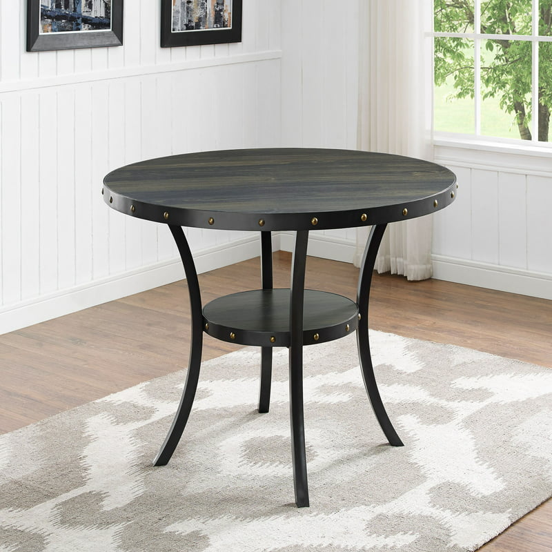 48 in. Round Wooden Dining Table