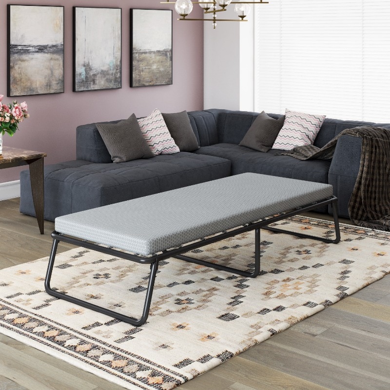 Folding Guest Bed with Memory Foam Mattress, Twin Size