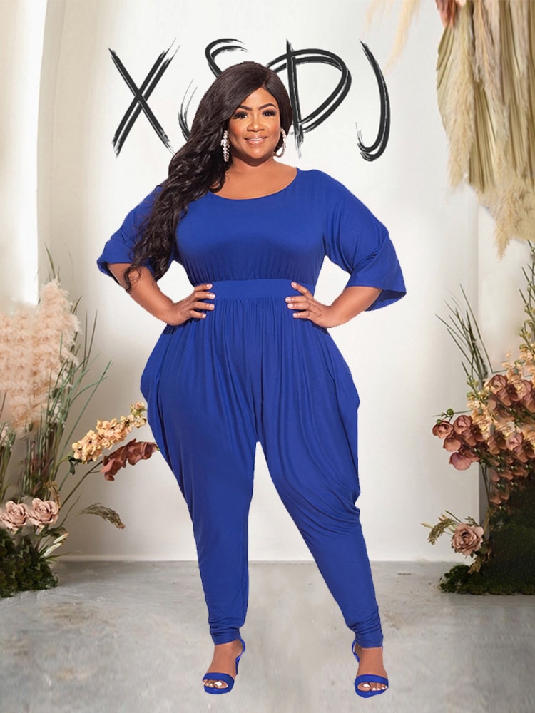 Woman Jumpsuits Elegant Summer One Piece Plus Size Jumpsuit Loose Haren Pants Romper and Jumpsuit Wholesale Dropshippingv