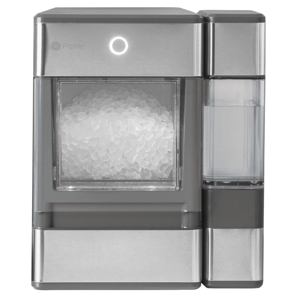 Nugget Ice Maker + Side Tank, Makes up to 24lbs per day, Countertop Icemaker, Stainless Steel