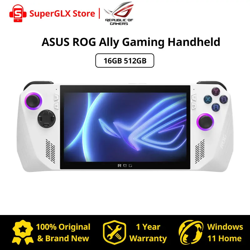 Original ASUS ROG Ally 7" 120Hz FHD IPS 1080p Gaming Handheld - AMD Ryzen Z1 Extreme Processor - 512GB - Windows 11 Home - 