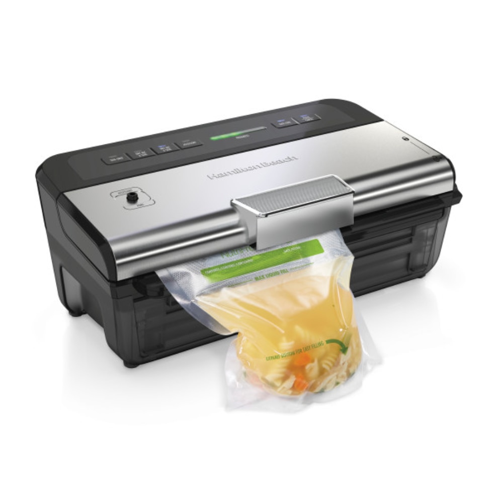 NutriFresh Food Vacuum Sealer Machine for Liquids and Food Preservation with 2-Roll Storage & Starter Kit, Model 78218