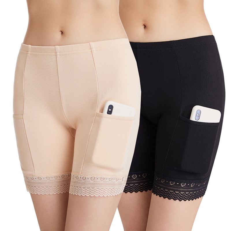 Sexy Women Panties Seamless Safety Short Pants With Pockets Women's High Waist Stretch Shorts Briefs Slimming Underwear Lin