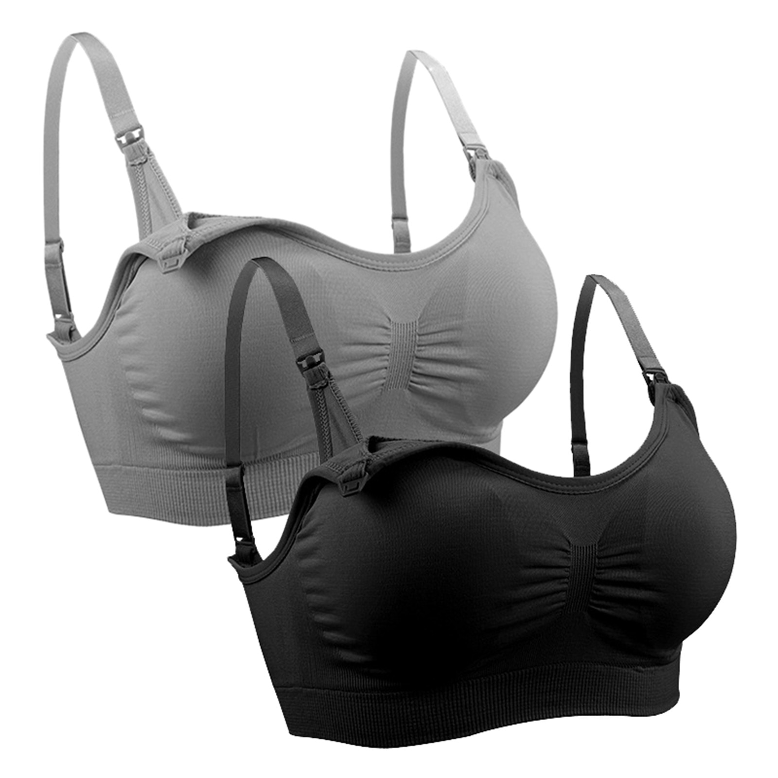 2pc Maternity seamless large size nursing bra breastfeeding adjustable gathered postpartum thin section nursing bra underwear