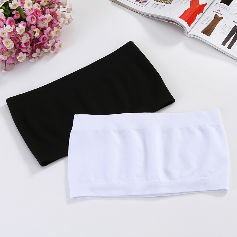 Women'S Comfortable Strapless Chest Wrap, Women'S Seamless Lining, Women'S Pure Cotton Strapless Top Bra Ropa Int