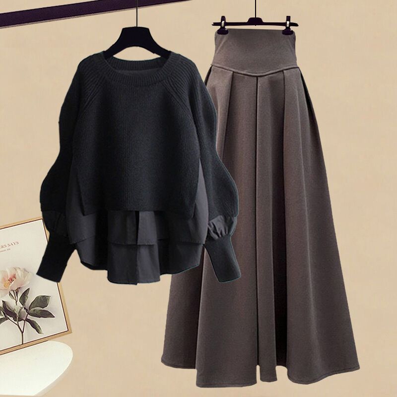 Spring Autumn Single/Outfits 2023 New Arrival Fashion Style Celebrity Splice Top Slim Half Skirt Two Piece Suit For Women