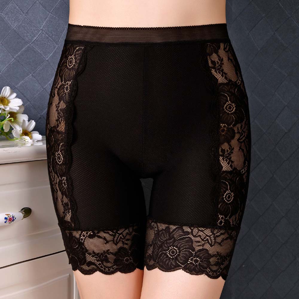 Summer Korean High Waist Cotton Crotch For Woman Ice Silk Intimates Women Briefs Stretch Shorts Safety Short Pants