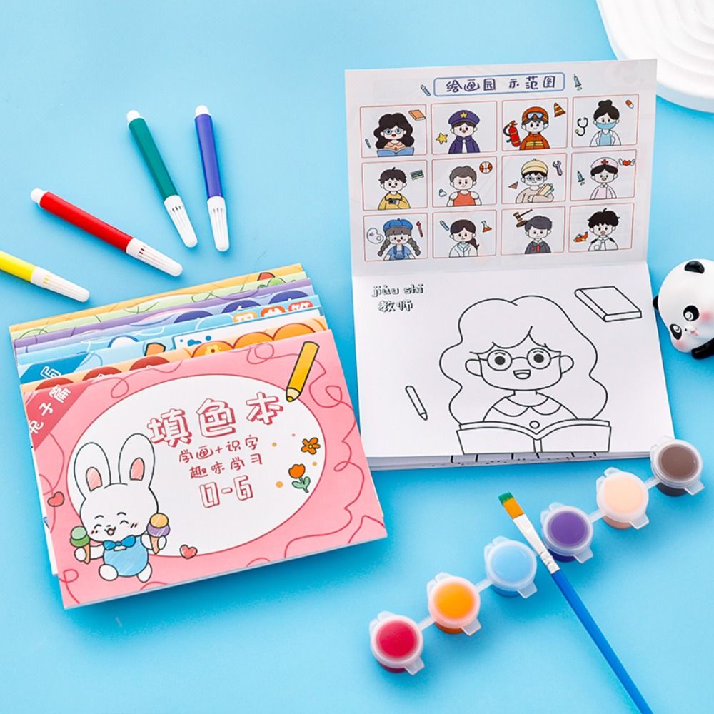 Cars Vegetables DIY Children Toys Drawing Painting Book Graffiti Doodle Book Coloring Books Art Stationery Supplies