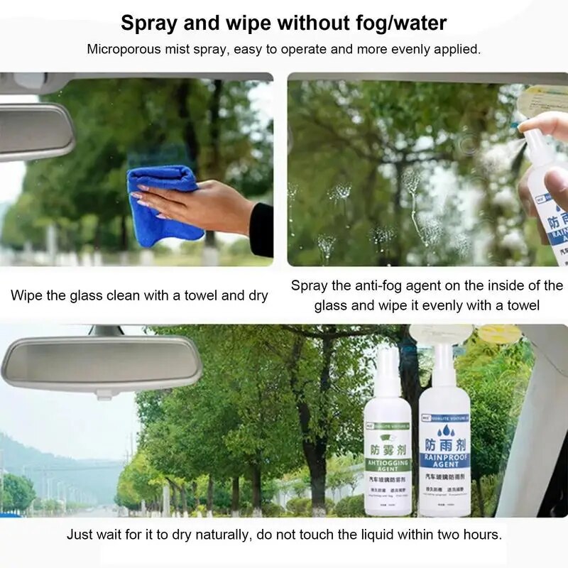 Anti Fog Spray For Car Auto Glass Rainproof Anti-fogging Coating Agent 100ml Rainproof Anti Fog Spray For Windshield Mirrors