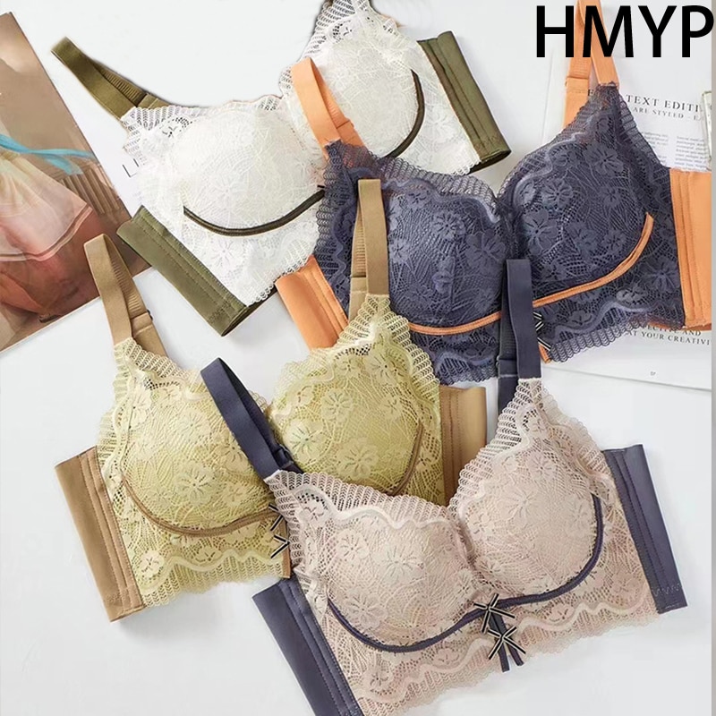 Adjustment Type Absorb Sweat Lace Sexy Comfort Soft Small Chest No Steel Ring Bra Gather Together Anti-Sag Ventilate Underwear