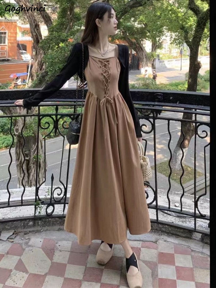 Dress Sets Women Romantic Charming Streetwear Elegant European Style Leisure Tender Simple Holiday Popular Date Students Design