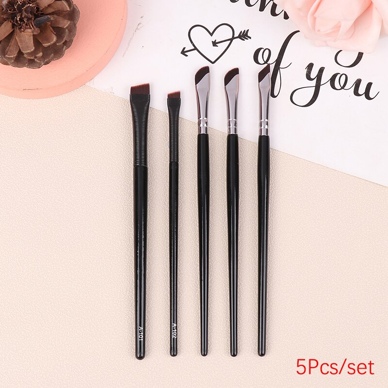 5pcs Eyeliner Brush Ultra Thin Fine Angle Flat Eyebrow Brush Under The Eyes Place Makeup Brush Precise Detail Makeup Brush