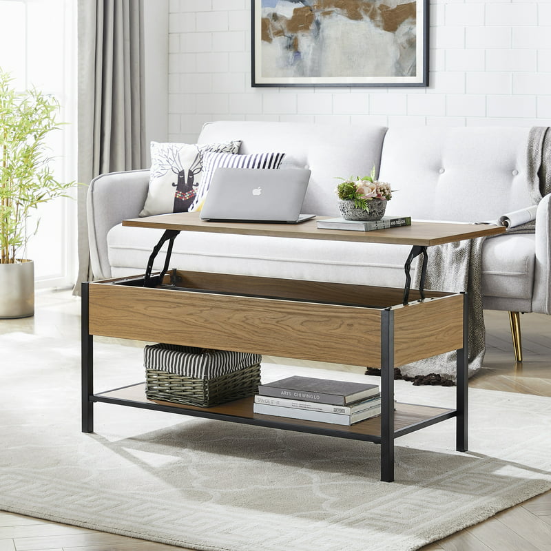 Coffee Table with Storage, Walnut Small coffee table Mesas Small end table End table for bedroom Tea table Table top Tea table