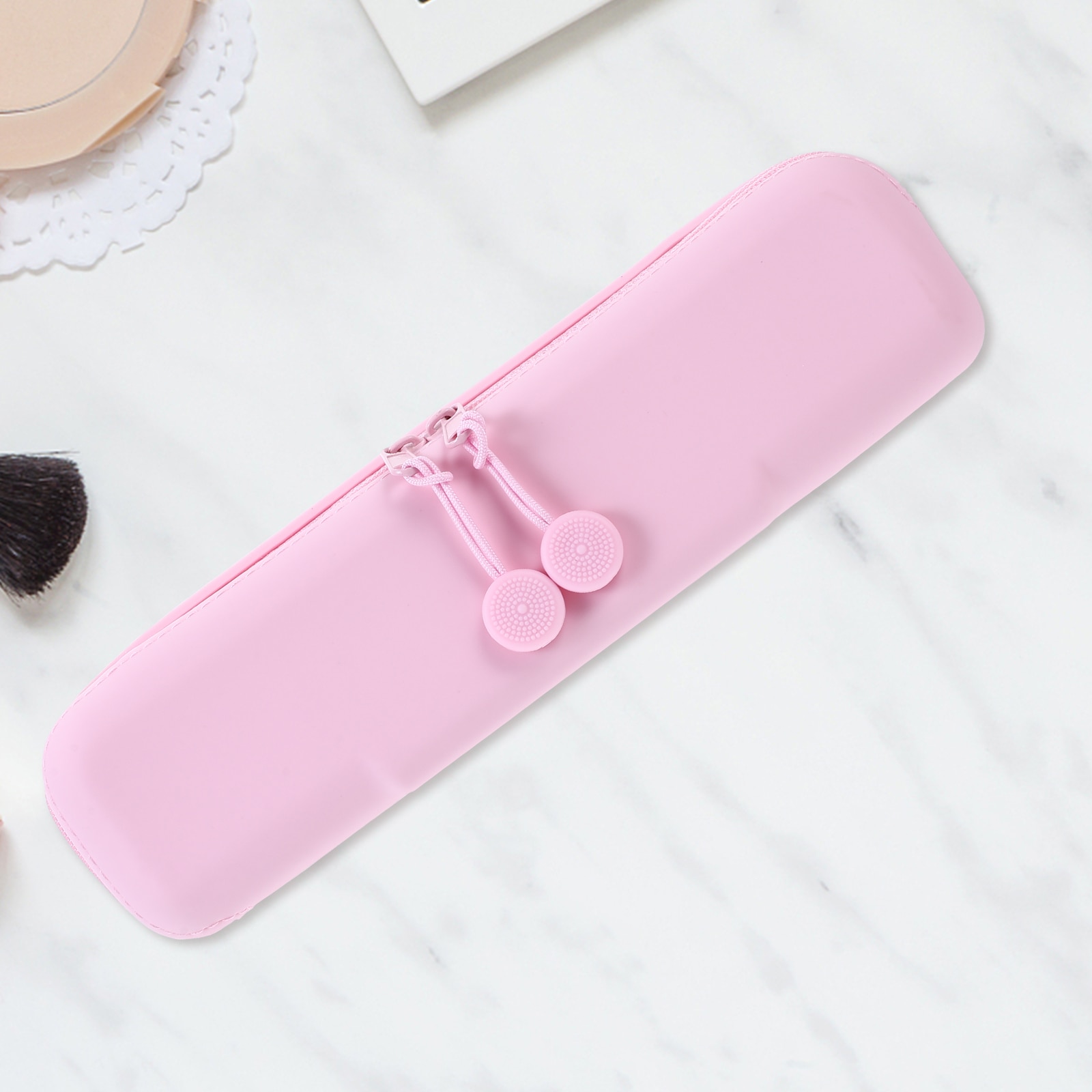 Silicone Silicone Brush Case Zipper Simple Pouch Case Silica Gel Storage Travel