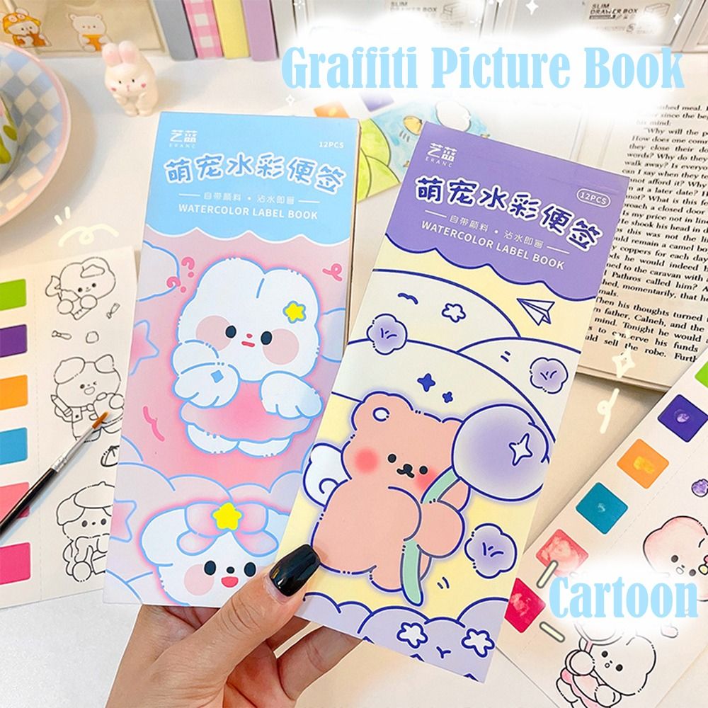 Painting Supplies Coloring Books With Paint and Brush Graffiti Picture Book Blank Doodle Book Set Pocket Drawing Book