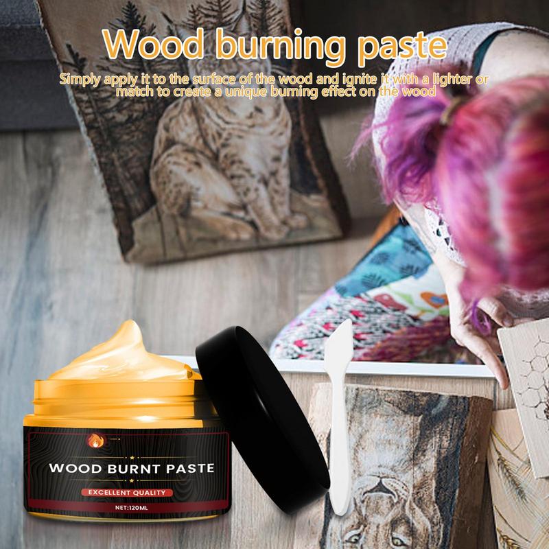 100g Wood Burning Gel Easy To Apply Burn Paste Multifunction DIY Pyrography Craft Accessories For Wood Craft Combustion Gel