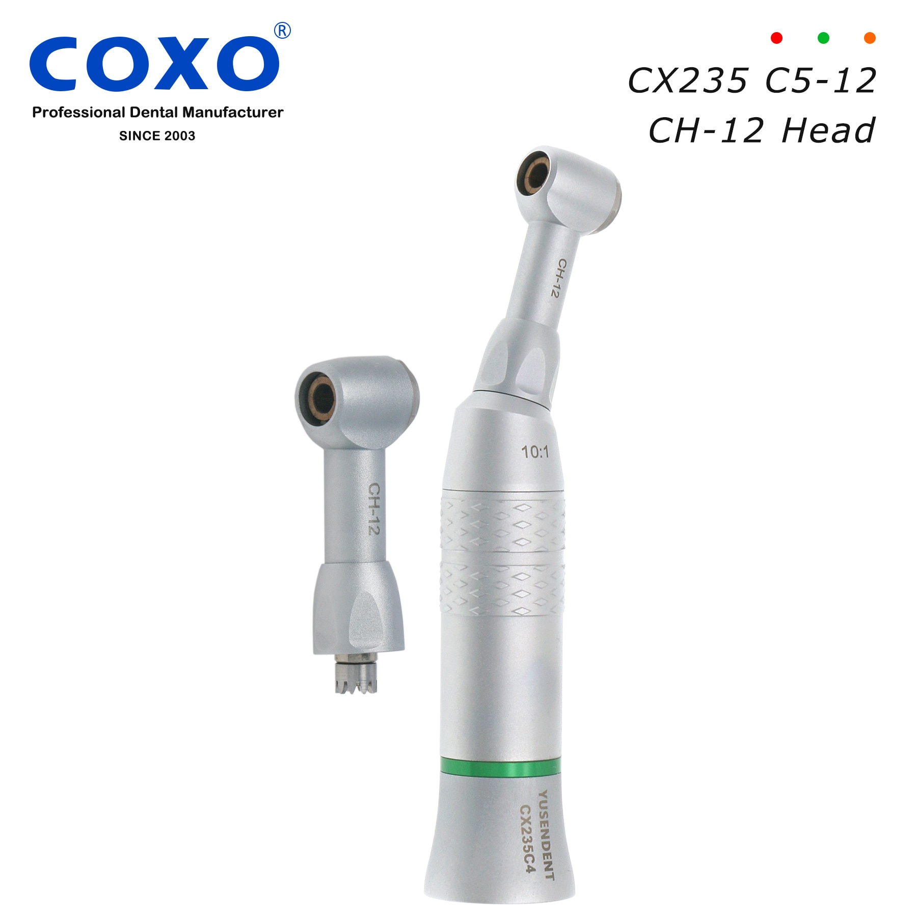 COXO CX235C5-12 Dental 10:1 Endo Handpiece Reciprocating Contra Angle Push Button CH-12 Head