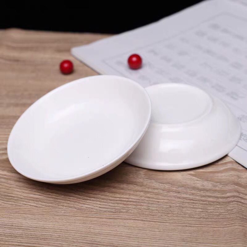 Bone Dish Home Ink Chinese Painting Ceramic Ink White Ceramic About 10 Cm Pigment Palette Nano Imitation Porcelain Resistant To