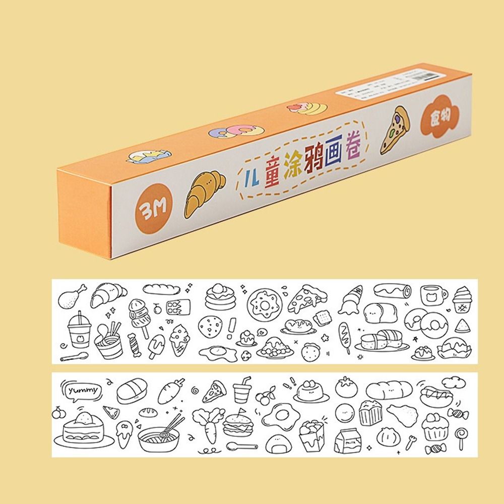 Artist Coloring Toys Painting Watercolor Paper Color Filling Sticker Children's Drawing Scroll Blank Coloring Sticker