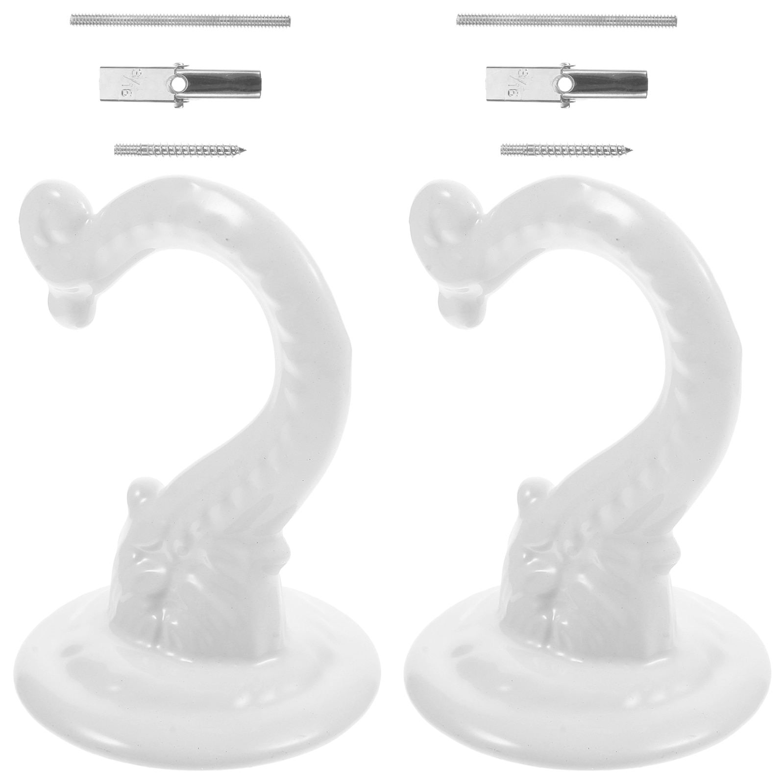 2 Sets Metal Ceiling Hooks Heavy Duty Swag Toggle Screw-in Hat Hanging Zinc Alloy Home Accessories Bags Hats Wardrobe