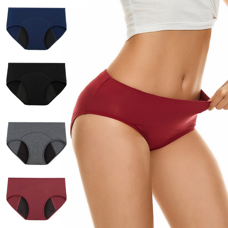 Nadia Go Womens Menstrual Period Panties Hipster Leak Proof Underwear Postpartum Protective Briefs Panties Regular & Plus Si