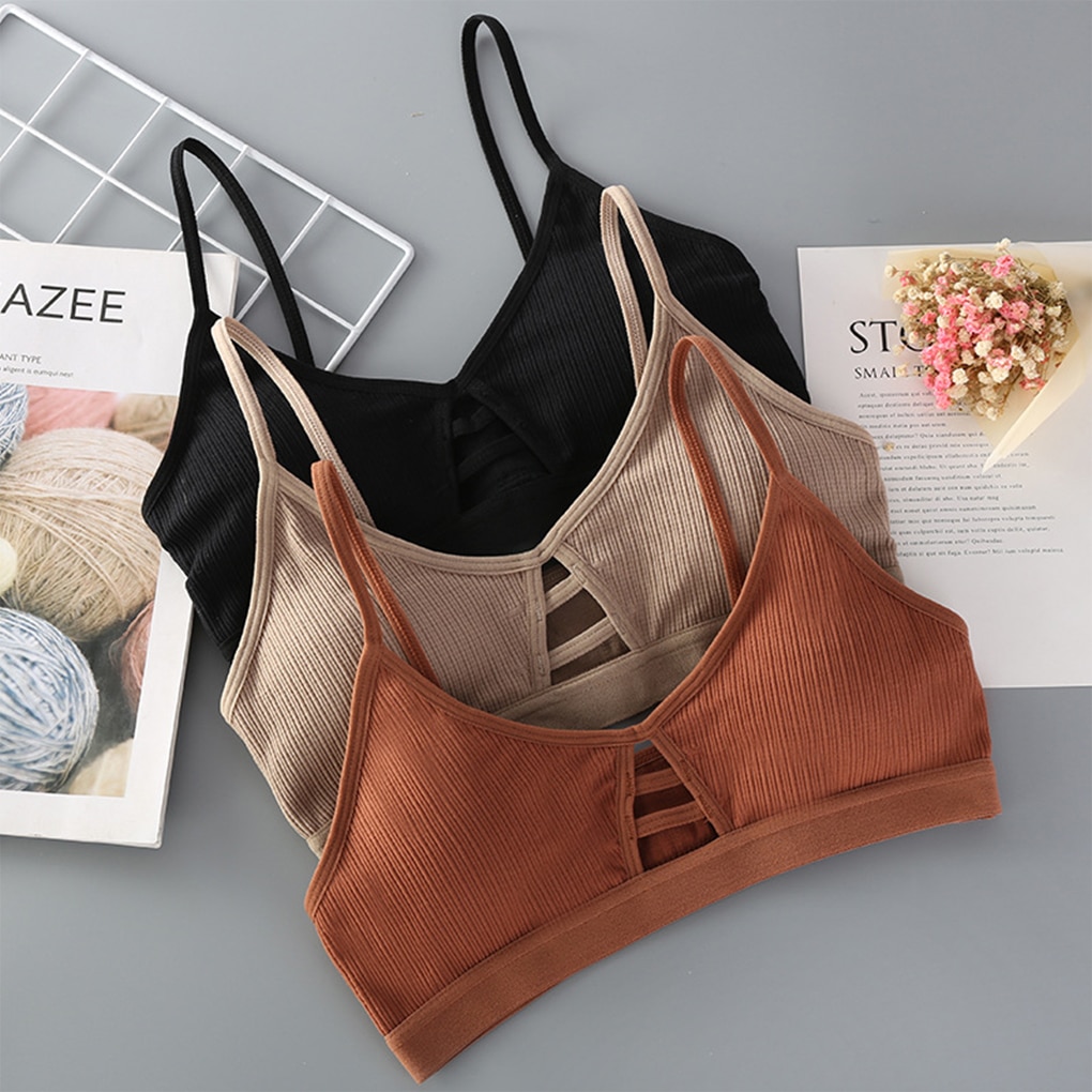Thin Strap Bra Three-cornered Cup Soft Bras Seamless Bralette Underwear