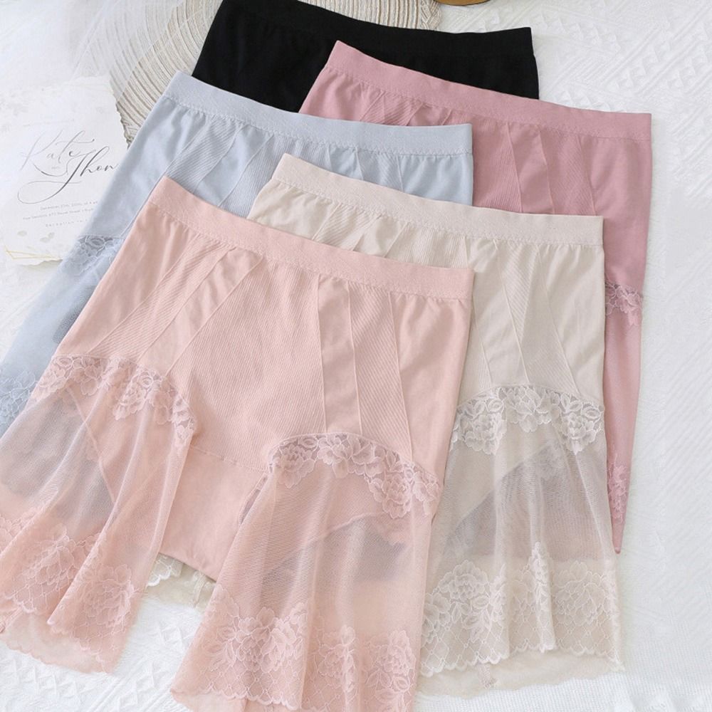 Boyshorts Lace For Women Ladies Plus Size Shorts Anti Chafing Thigh Boxers Safety Short Pants Female Lingerie